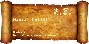 Maszal Balló névjegykártya